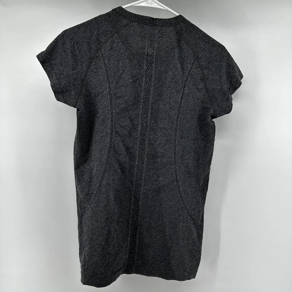 Lululemon Swiftly Tech Short Sleeve Crew Silverescent X-STATIC Heathered Black 8